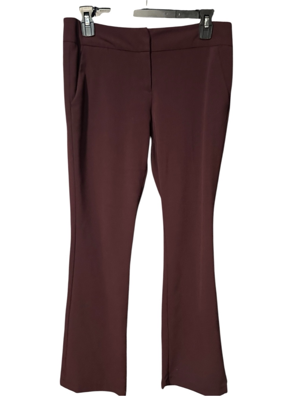 7th Ave New York & Company Straight Leg Trouser Pants Burgundy Size 4 Petite